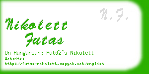 nikolett futas business card